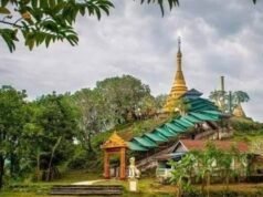 ပန်းမြောက်တောင်က တပ်ဆုတ်လာတဲ့ စစ်ကောင်စီတပ်တွေသိမ်တောင်ရပ်ကွက်ဝေဠုဝန်ကျောင်း အနီးကတောင်မှာတပ်စွဲ