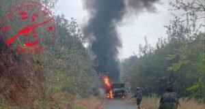 နတ်ရေကန် လေကြောင်းရန် ကာကွယ်ရေးတပ်ကနေဆုတ်ခွာလာတဲ့ စစ်ကောင်စီယာဉ်တန်းတိုက်ခိုက်ခံရ